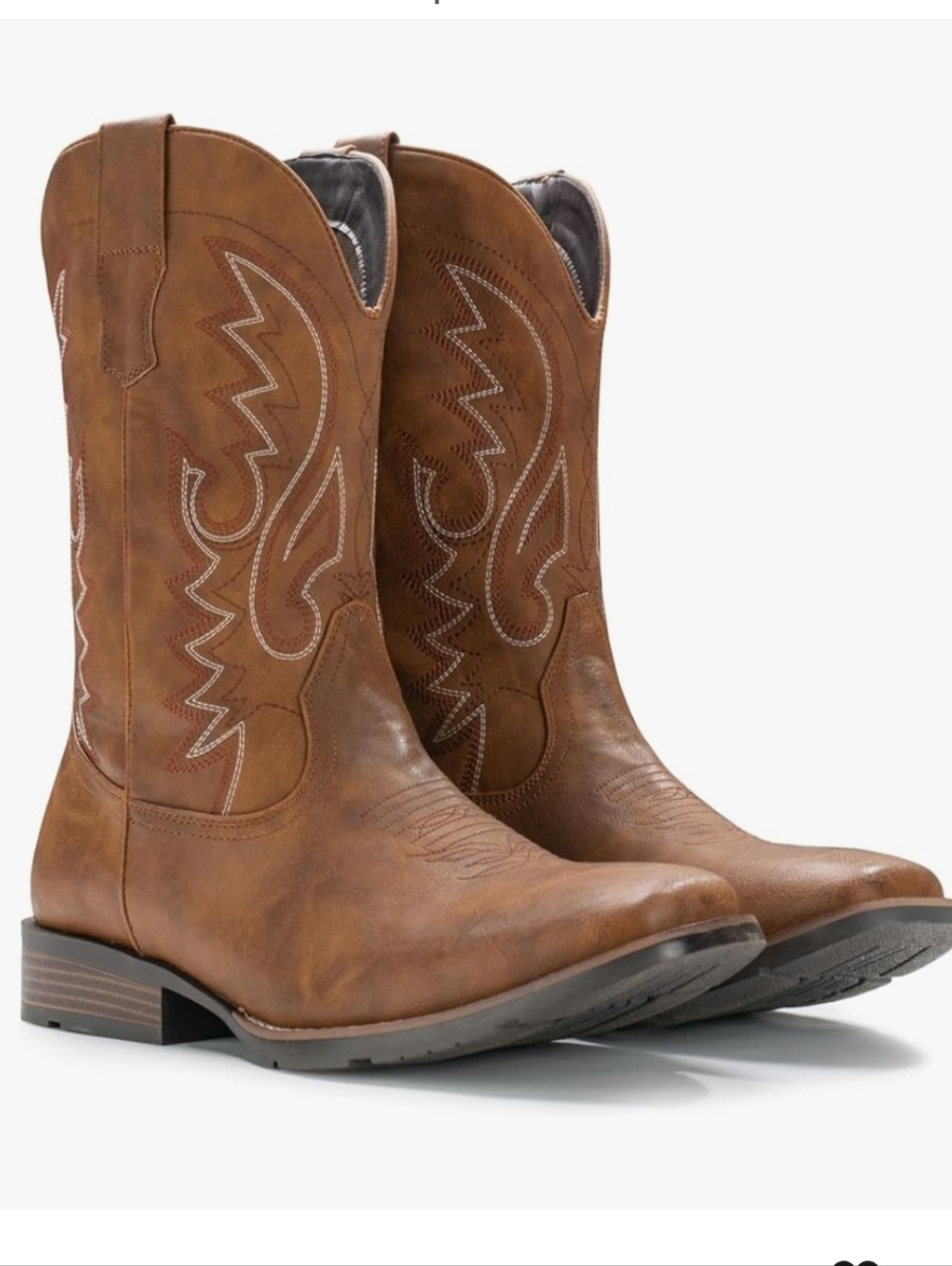 IUV Cowboy Boots For Men with Wide Square Toe